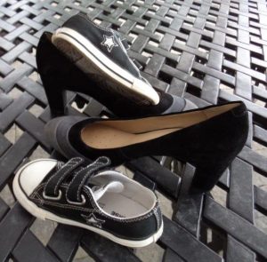 mom and kid shoes small